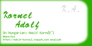 kornel adolf business card